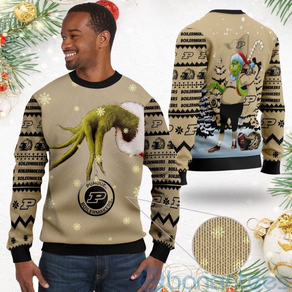 Purdue Boilermakers Team Grinch Ugly Christmas 3D Sweater Product Photo