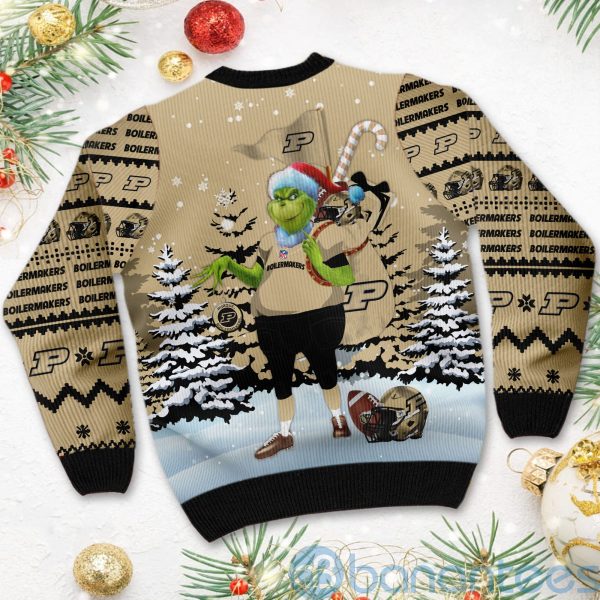 Purdue Boilermakers Team Grinch Ugly Christmas 3D Sweater Product Photo