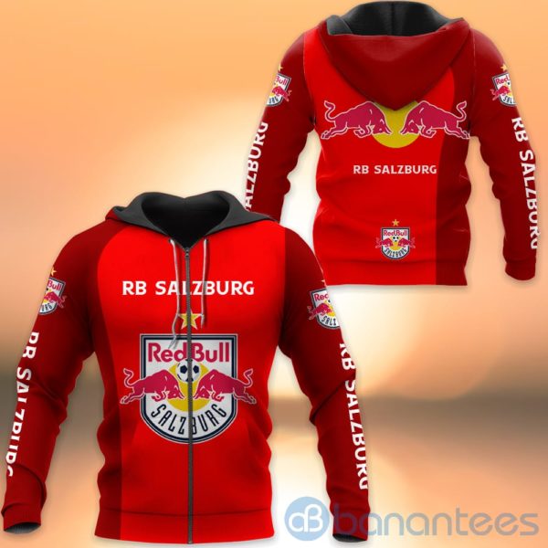 Red Bull Salzburg Red All Over Printed Hoodies Zip Hoodies Product Photo