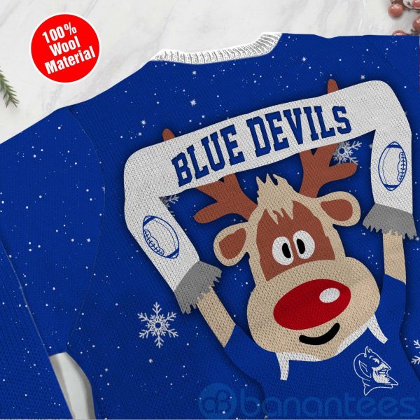 Reindeer Duke Blue Devils Funny Ugly Christmas 3D Sweater Product Photo