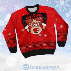 Reindeer Georgia Bulldogs Funny Ugly Christmas 3D Sweater Product Photo