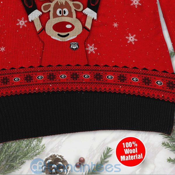 Reindeer Georgia Bulldogs Funny Ugly Christmas 3D Sweater Product Photo