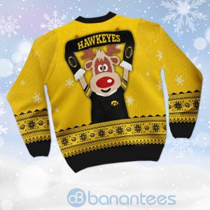 Reindeer Iowa Hawkeyes Funny Ugly Christmas 3D Sweater Product Photo
