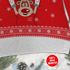 Reindeer Nebraska Cornhuskers Funny Ugly Christmas 3D Sweater Product Photo