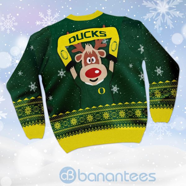 Reindeer Oregon Ducks Funny Ugly Christmas 3D Sweater Product Photo