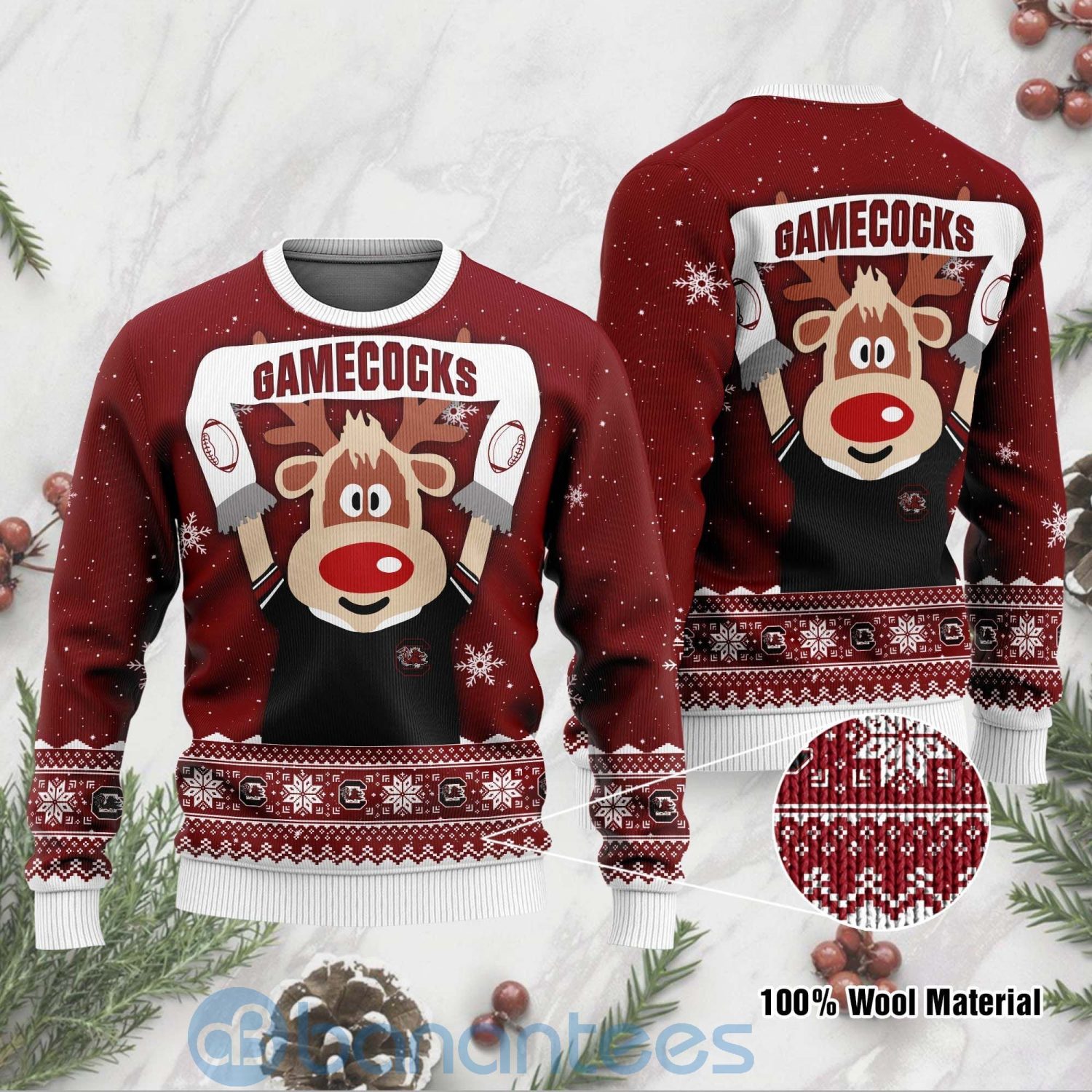 Reindeer South Carolina Gamecocks Funny Ugly Christmas 3D Sweater