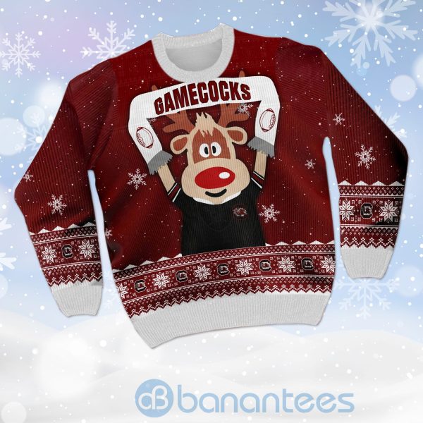 Reindeer South Carolina Gamecocks Funny Ugly Christmas 3D Sweater Product Photo