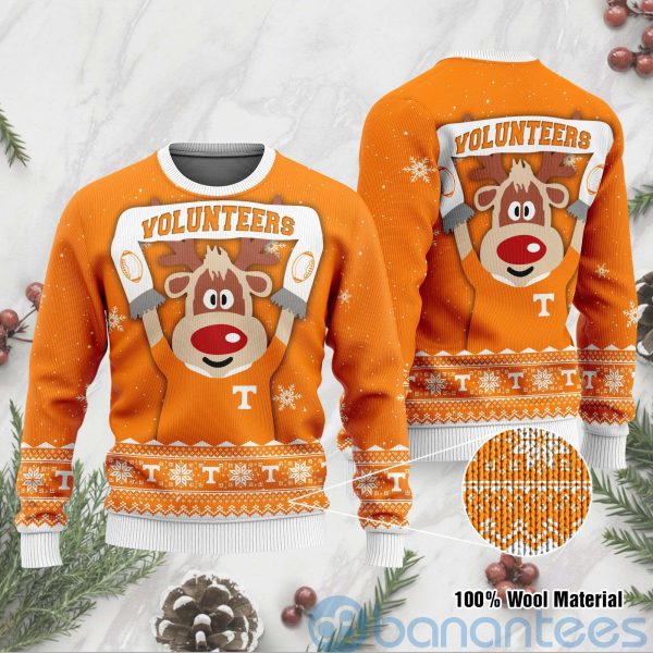 Reindeer Tennessee Volunteers Funny Ugly Christmas 3D Sweater Product Photo
