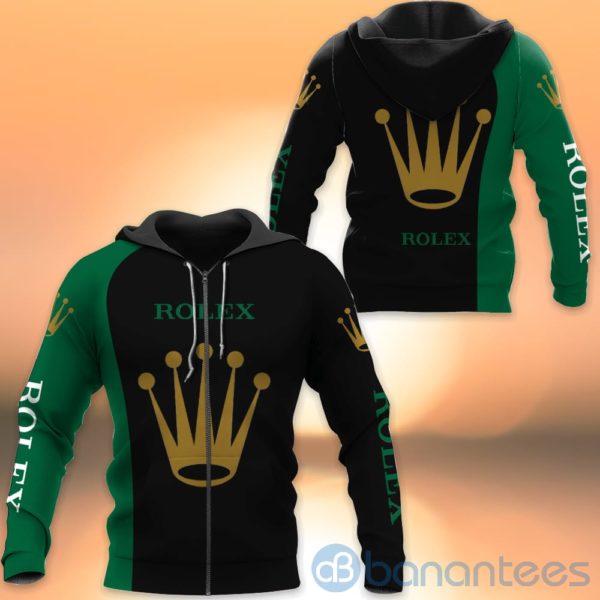 Rolex Black And Green All Over Printed Hoodies Zip Hoodies Product Photo