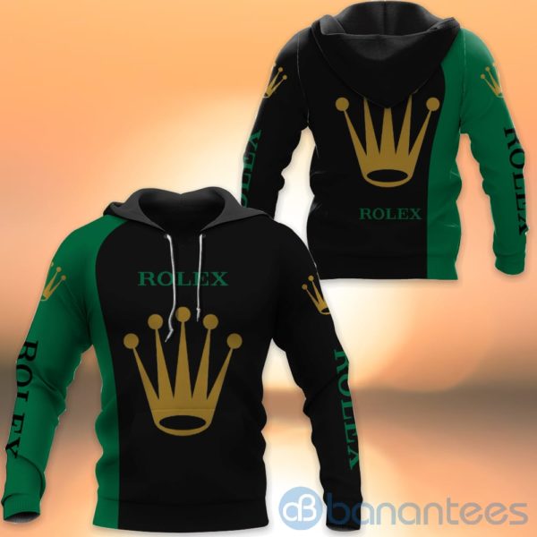 Rolex Black And Green All Over Printed Hoodies Zip Hoodies Product Photo