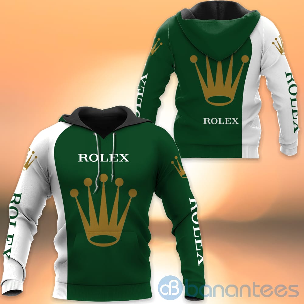 Rolex Green And White All Over Printed Hoodies Zip Hoodies