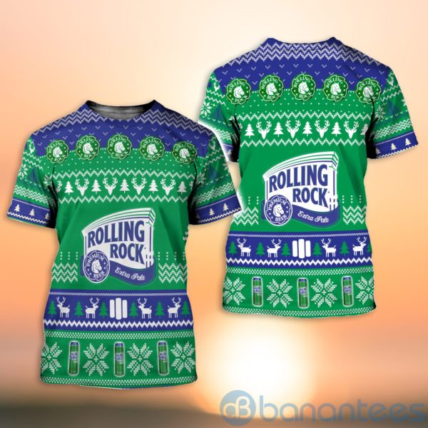 Rolling Rock Beer Ugly Christmas All Over Printed 3D Shirt Product Photo
