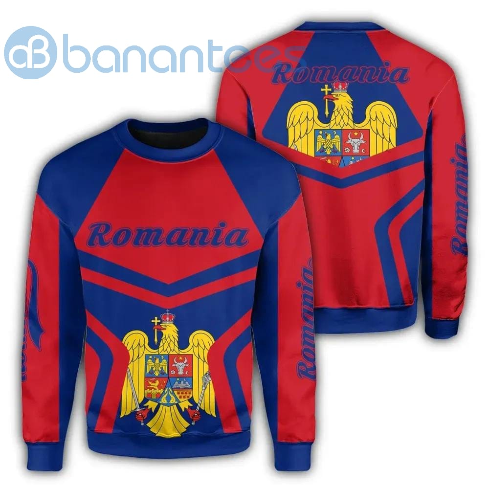 Romania Coat Of Arms All Over Printed 3D Sweatshirt