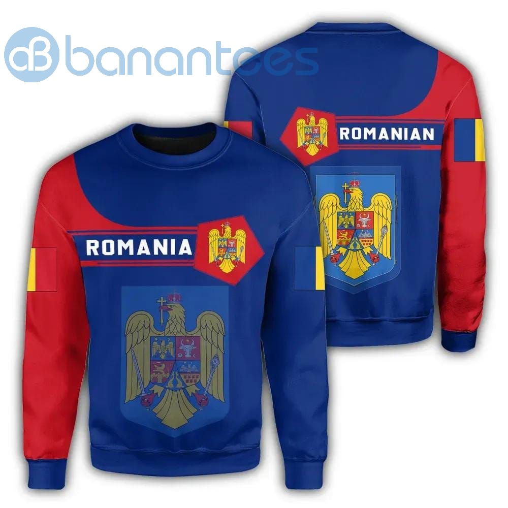 Romania Coat Of Arms Simple Style All Over Printed 3D Sweatshirt