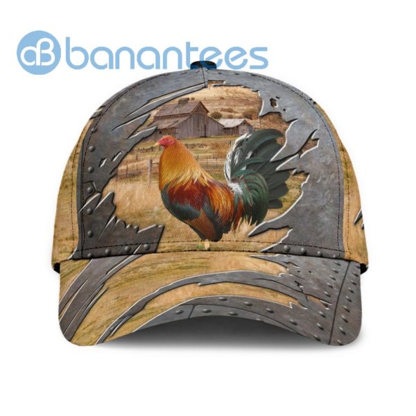 Rooster Famer Background All Over Printed 3D Cap Product Photo