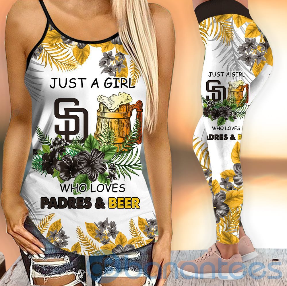 San Diego Padres Girl Leggings And Criss Cross Tank Top For Women