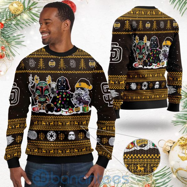 San Diego Padres Star Wars Ugly Christmas 3D Sweater Product Photo