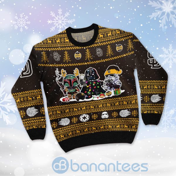 San Diego Padres Star Wars Ugly Christmas 3D Sweater Product Photo