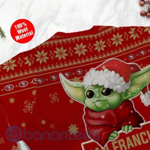 San Francisco 49ers Cute Baby Yoda Grogu Ugly Christmas 3D Sweater Product Photo