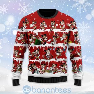 San Francisco 49ers Mickey American Football Ugly Christmas 3D Sweater Product Photo
