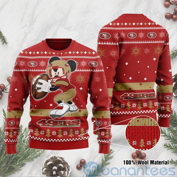 San Francisco 49ers Mickey Mouse Funny Ugly Christmas 3D Sweater Product Photo