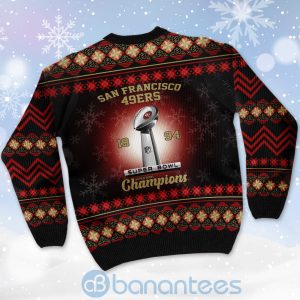 San Francisco 49ers Super Bowl Champions Cup Ugly Christmas 3D Sweater Product Photo