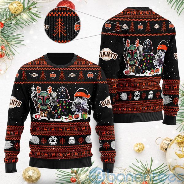San Francisco Giants Star Wars Ugly Christmas 3D Sweater Product Photo