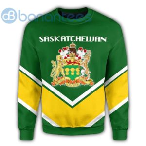 Saskatchewan Coat Of Arms Lucian Style Green All Over Printed 3D Sweatshirt Product Photo
