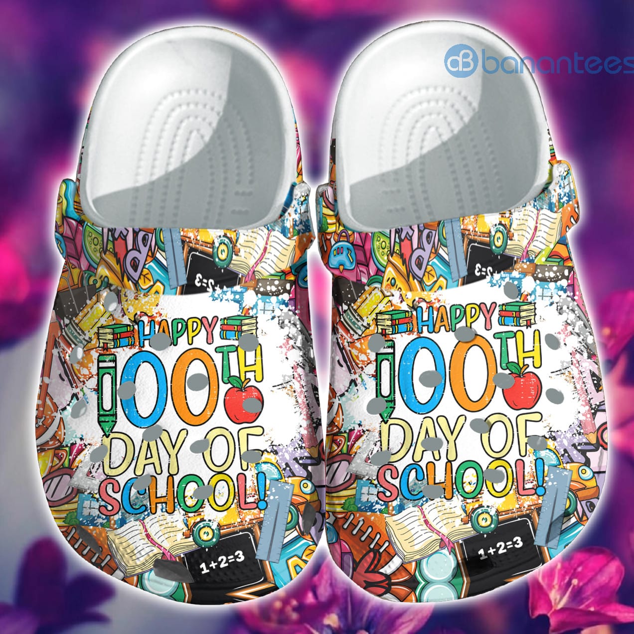 School Happy 100Th Days Of School Clog Shoes For Men And Women