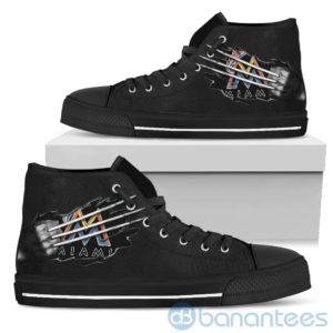 Scratches Claws Miami Marlins High Top Shoes Product Photo