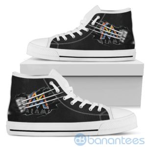 Scratches Claws Miami Marlins High Top Shoes Product Photo