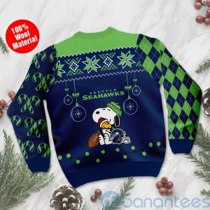 Seattle Seahawks Funny Charlie Brown Peanuts Snoopy Ugly Christmas 3D Sweater Product Photo