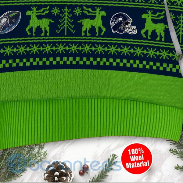 Seattle Seahawks Grateful Dead SKull And Bears Custom Name Ugly Christmas 3D Sweater Product Photo