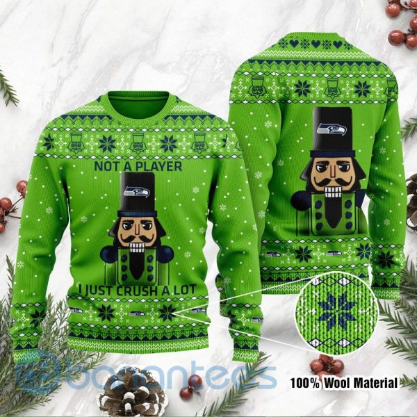 Seattle Seahawks I Am Not A Player I Just Crush Alot Ugly Christmas 3D Sweater Product Photo