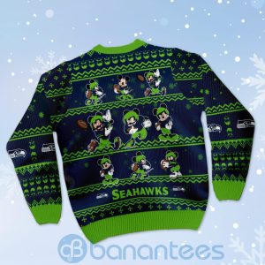 Seattle Seahawks Mickey Mouse Ugly Christmas 3D Sweater Product Photo