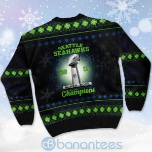 Seattle Seahawks Super Bowl Champions Cup Ugly Christmas 3D Sweater Product Photo