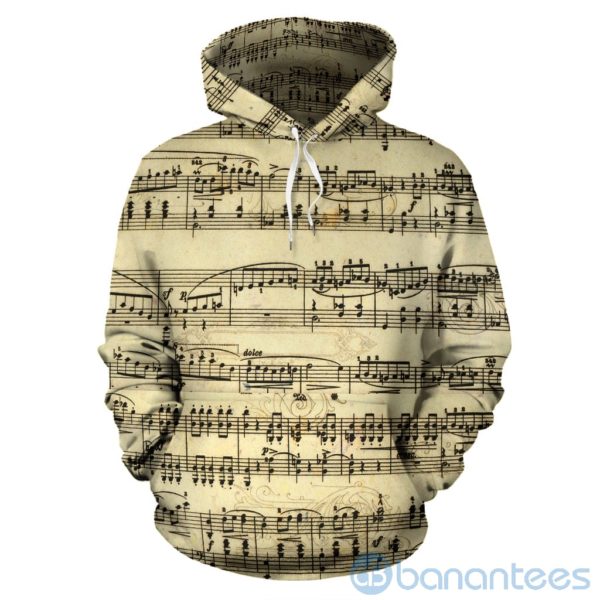 Sheet Music Design All Over Printed 3D Hoodie Product Photo