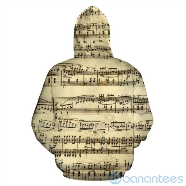 Sheet Music Design All Over Printed 3D Hoodie Product Photo