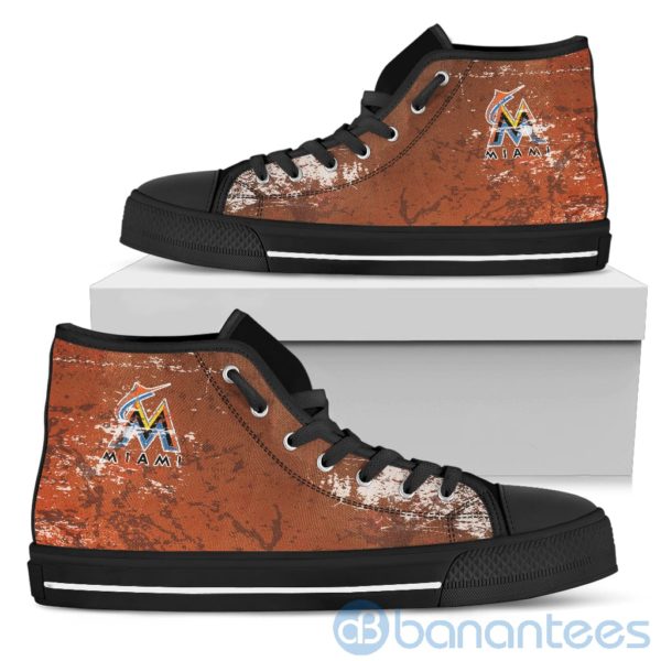 Simple Style For Fan Of Logo Miami Marlins High Top Shoes Product Photo