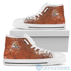 Simple Style For Fan Of Logo Miami Marlins High Top Shoes Product Photo