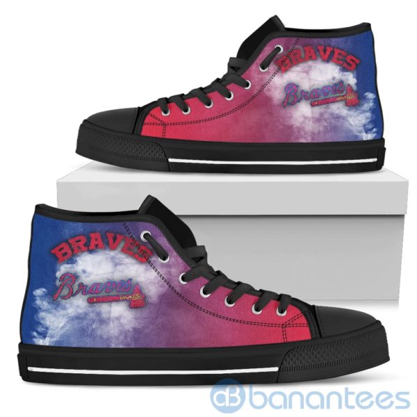 Simple Style White Smoke Atlanta Braves High Top Shoes Product Photo