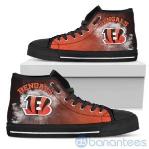 Simple Style White Smoke Cincinnati Bengals High Top Shoes Product Photo