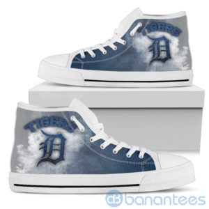 Simple Style White Smoke Detroit Tigers High Top Shoes Product Photo