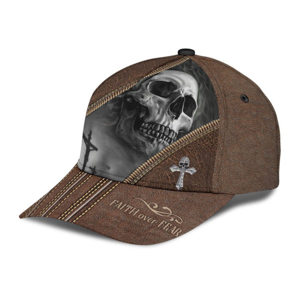 Skull Faith Over Fear All Over Printed 3D Cap Product Photo