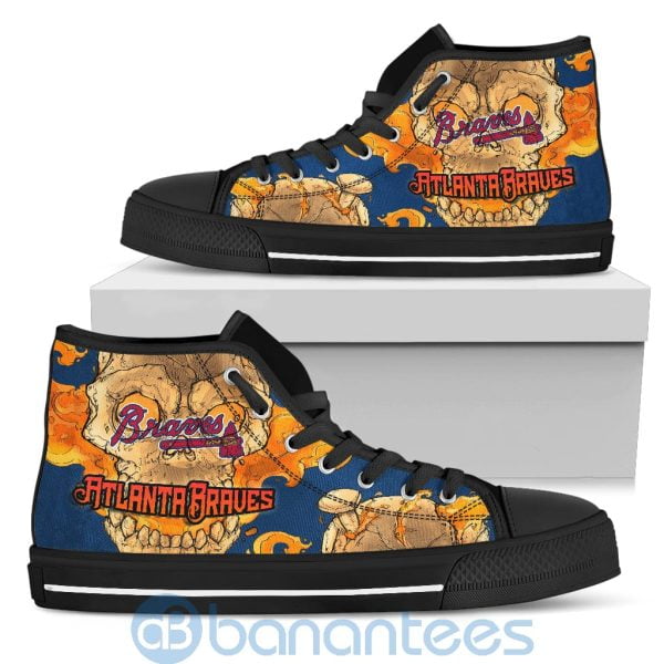 Skull Style Atlanta Braves High Top Shoes Product Photo