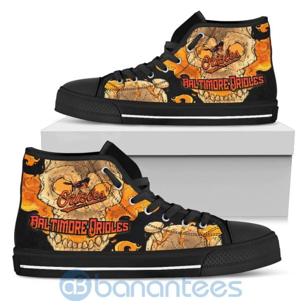 Skull Style Baltimore Orioles High Top Shoes Product Photo