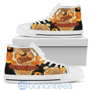 Skull Style Baltimore Orioles High Top Shoes Product Photo