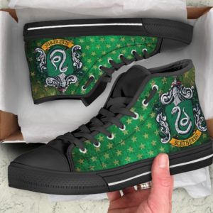 Slytherin Harry Potter High Top Shoes Gift For Fans - Men's Shoes High Top - Black