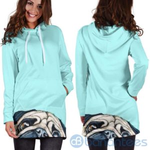 Sneaky Pug Hoodie Dress For Women Product Photo