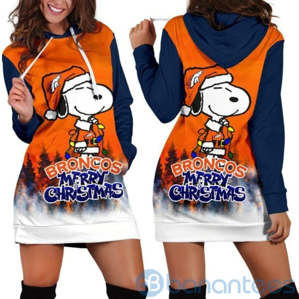 Snoopy Denver Broncos Hoodie Dress For Women Product Photo